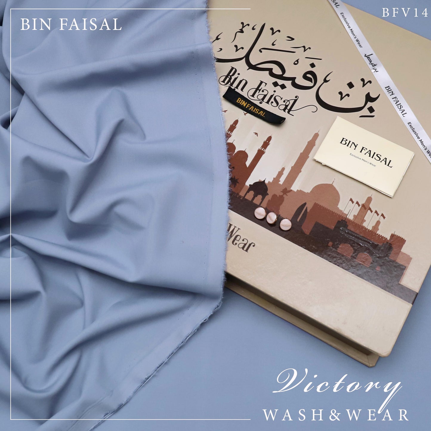 “Exclusive Sale: 100% Pure Super Luxury Victory Wash & Wear UNSTICHED by BIN FAISAL – Limited Time Offer!"