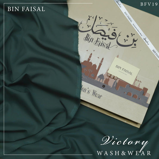 “Exclusive Sale: 100% Pure Super Luxury Victory Wash & Wear UNSTICHED by BIN FAISAL – Limited Time Offer!"